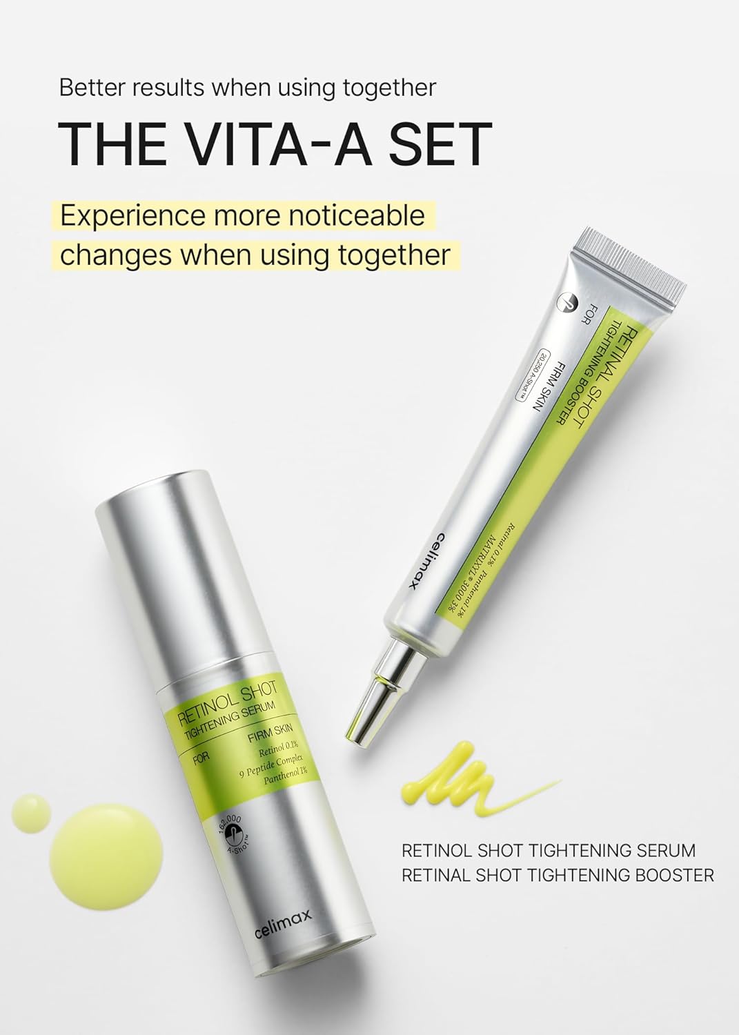 celimax The Vita A Retinal Shot Tightening Booster | 0.1% Retinal, 3% Matryxyl, High-Strength Retinoid for Anti-Aging, Pore Minimizer, Wrinkles & Fine Lines, Firmer Skin