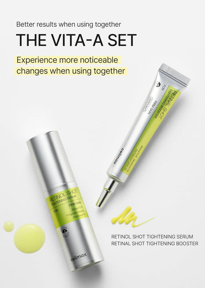 celimax The Vita A Retinal Shot Tightening Booster | 0.1% Retinal, 3% Matryxyl, High-Strength Retinoid for Anti-Aging, Pore Minimizer, Wrinkles & Fine Lines, Firmer Skin
